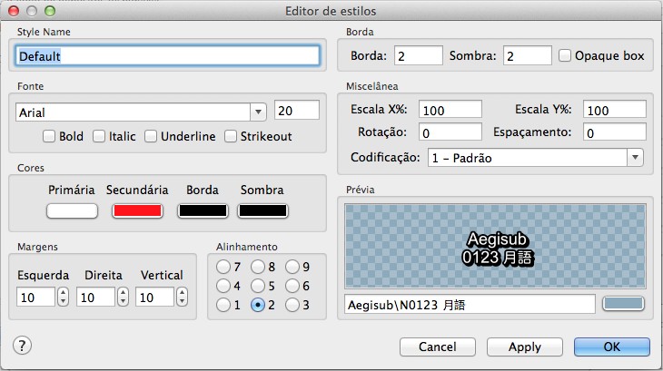 Aegisub 3.1.3 for mac